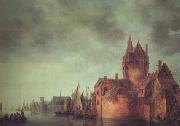 Jan van  Goyen A Castle by a River with Shipping at a Quay (nn03) Spain oil painting reproduction